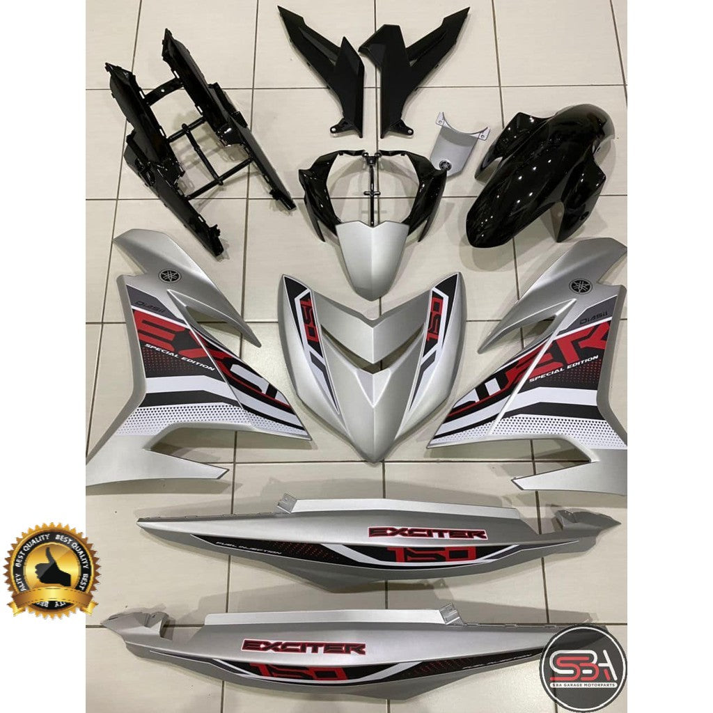 YAMAHA BODYSET Y15 YSUKU Y15ZR V1 V2 EXCITER 2021 NEW DESIGN SPECIAL EDITION SILVER STRIPE TANAM CLEAR - OEM COVERSET