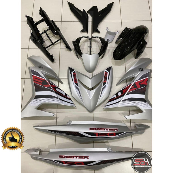 YAMAHA BODYSET Y15 YSUKU Y15ZR V1 V2 EXCITER 2021 NEW DESIGN SPECIAL EDITION SILVER STRIPE CLEAR COAT - OEM COVERSET