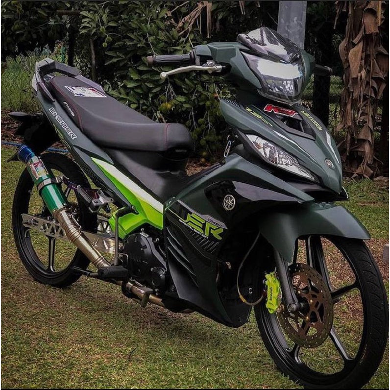 YAMAHA BODYSET LC 135 V6 EXCITER 2021 NEW DESIGN SPECIAL EDITION GREEN STRIPE TANAM FREE EMBLEM - OEM COVERSET