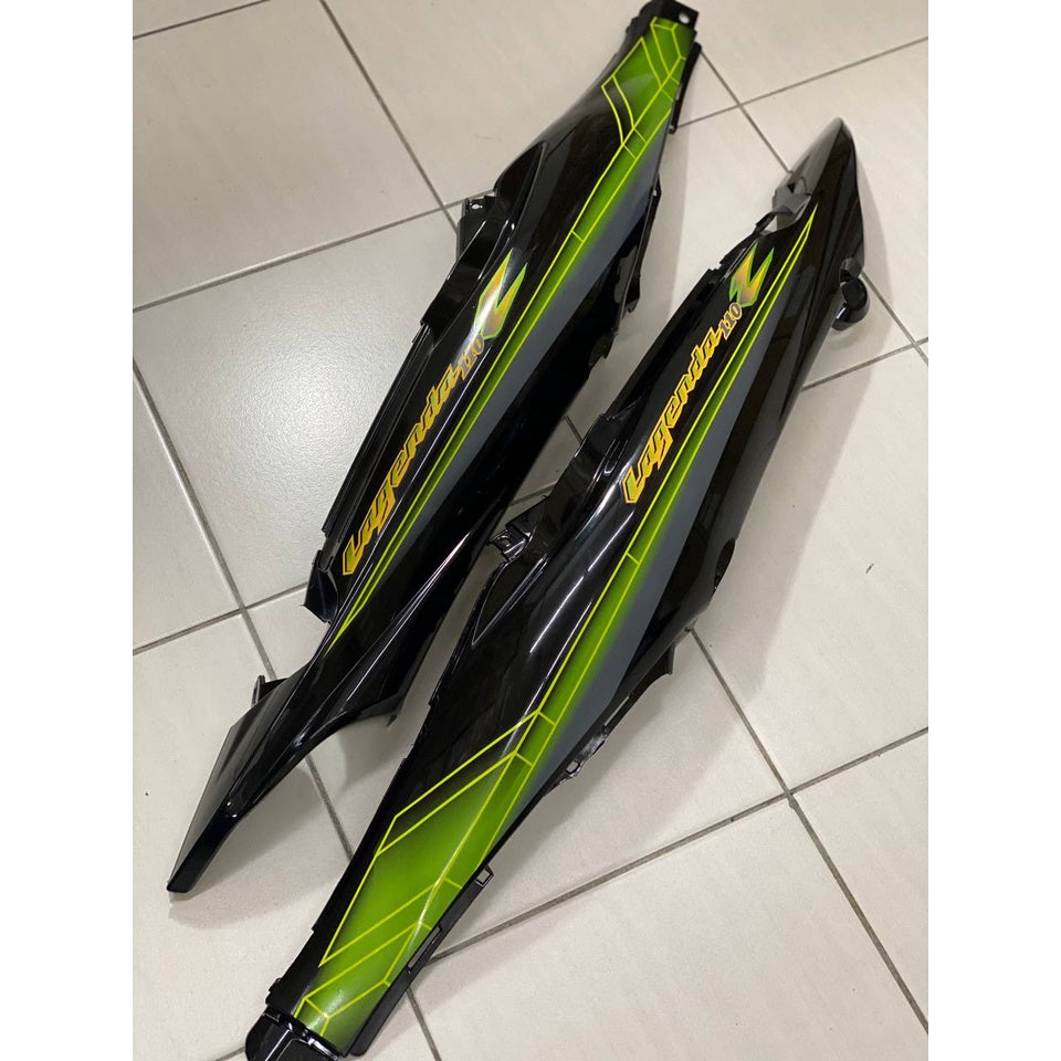 COVERSET YAMAHA LAGENDA SRL 110Z GREEN BLACK HIJAU MADE IN MALAYSIA SIAP TAMPAL STICKER M SEKI VERSION