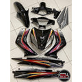 COVERSET LC LC135 V1 THAI DESIGN SPARK BLACK HITAM 2022 YAMAHA OEM ORIGINAL EQUIPMENT STRIPE TANAM CLEAR 2K