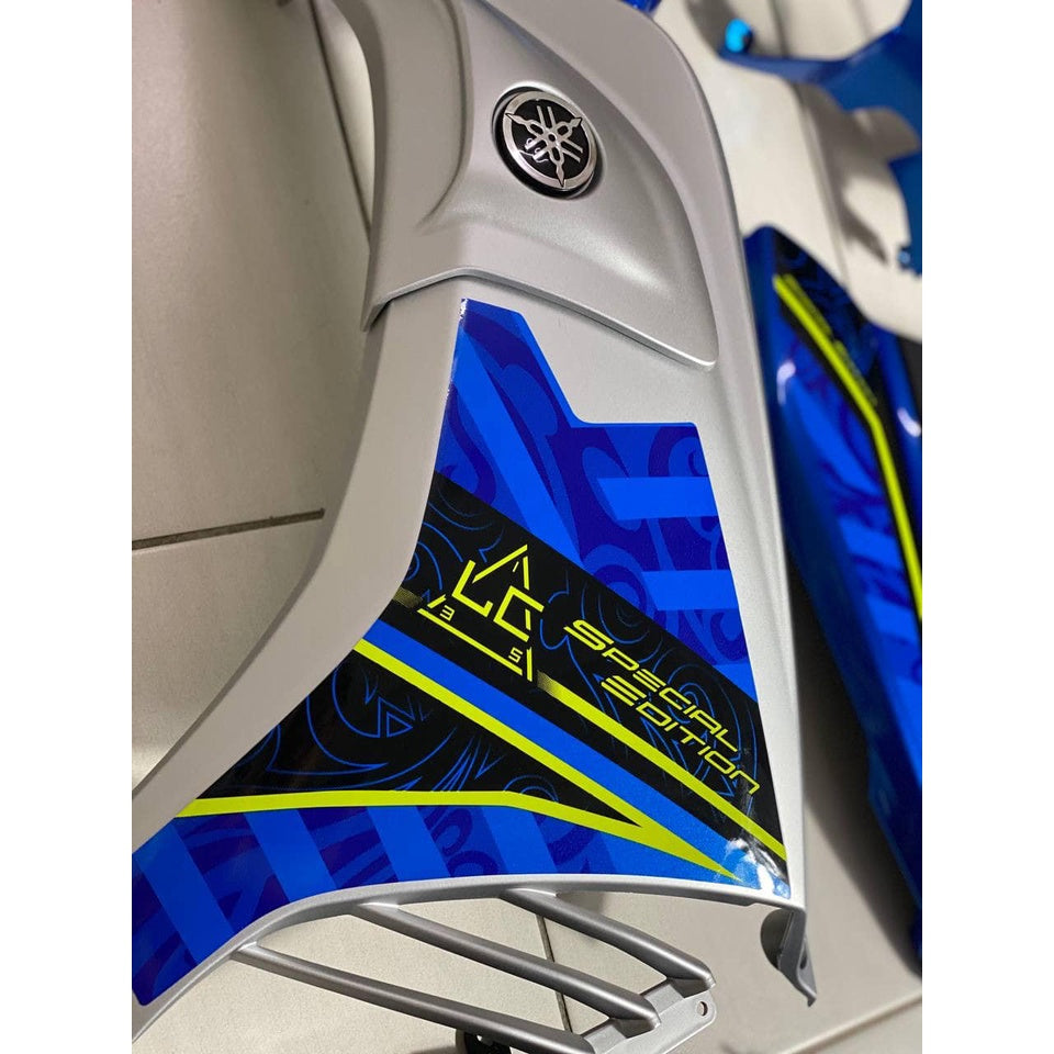 COVERSET YAMAHA ORIGINAL SIAP TAMPAL LC135 LC V7 BIRU SILVER STRIPE SPECIAL EDITION MORITAKA HONG LEONG HLY 100%