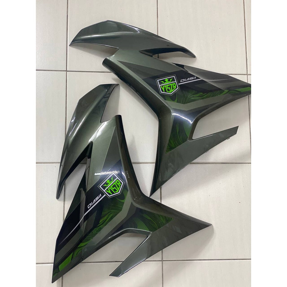 COVERSET Y15ZR V2 ARMY GREEN ( HIJAU LUMUT ) ORI COLOR PREMIUM COVERSET BODYSET Y15ZR Y15 YSUKU ORIGINAL HLY / VELOZI