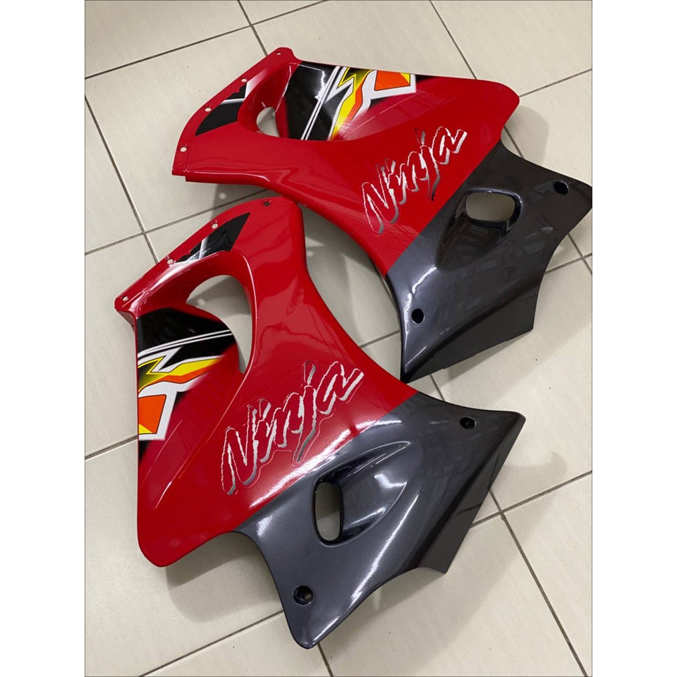 KAWASAKI NINJA DOUBLE R 150 RR BODY COVERSET STICKER TANAM RED MERAH SEKALI TANK ( 2 KOTAK BESAR ) OEM SET