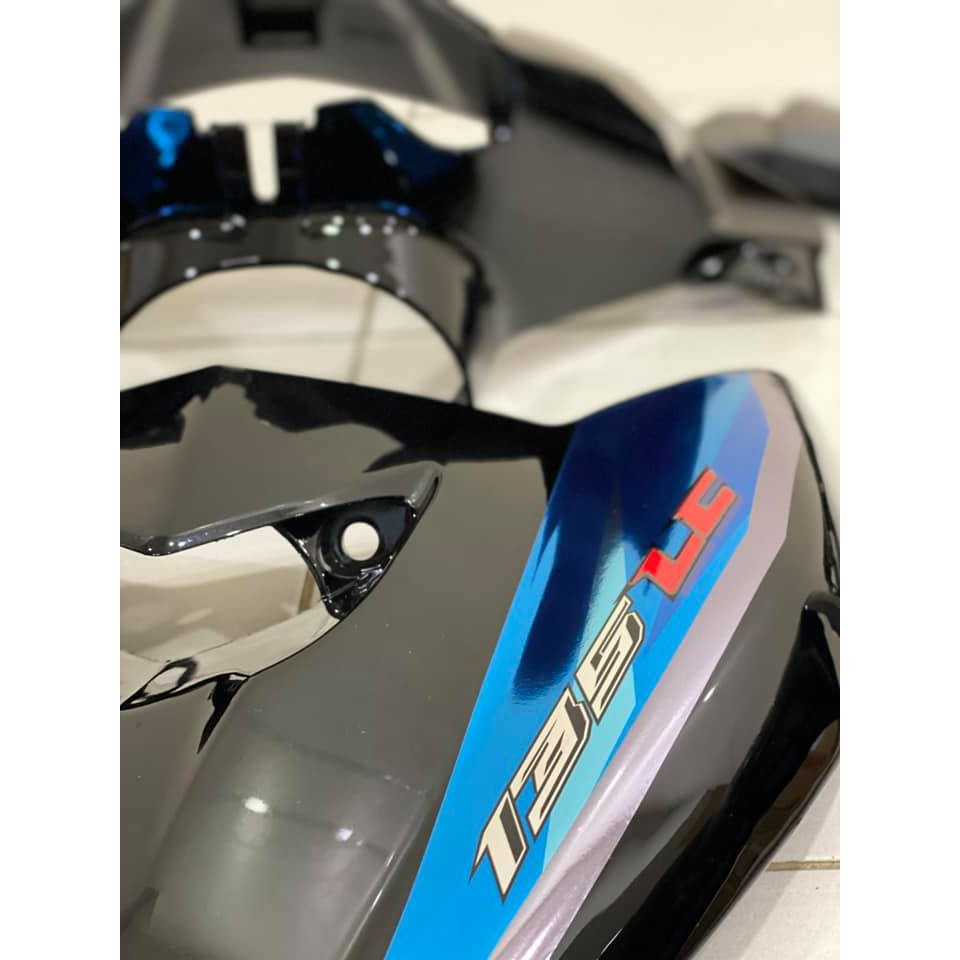 NEW ARRIVAL LC135 V2 / V3 4S SPEED / 5 SPEED HLY HITAM FULL + BIRU CHROME GRED A CLASS STRIPE SIAP TAMPAL