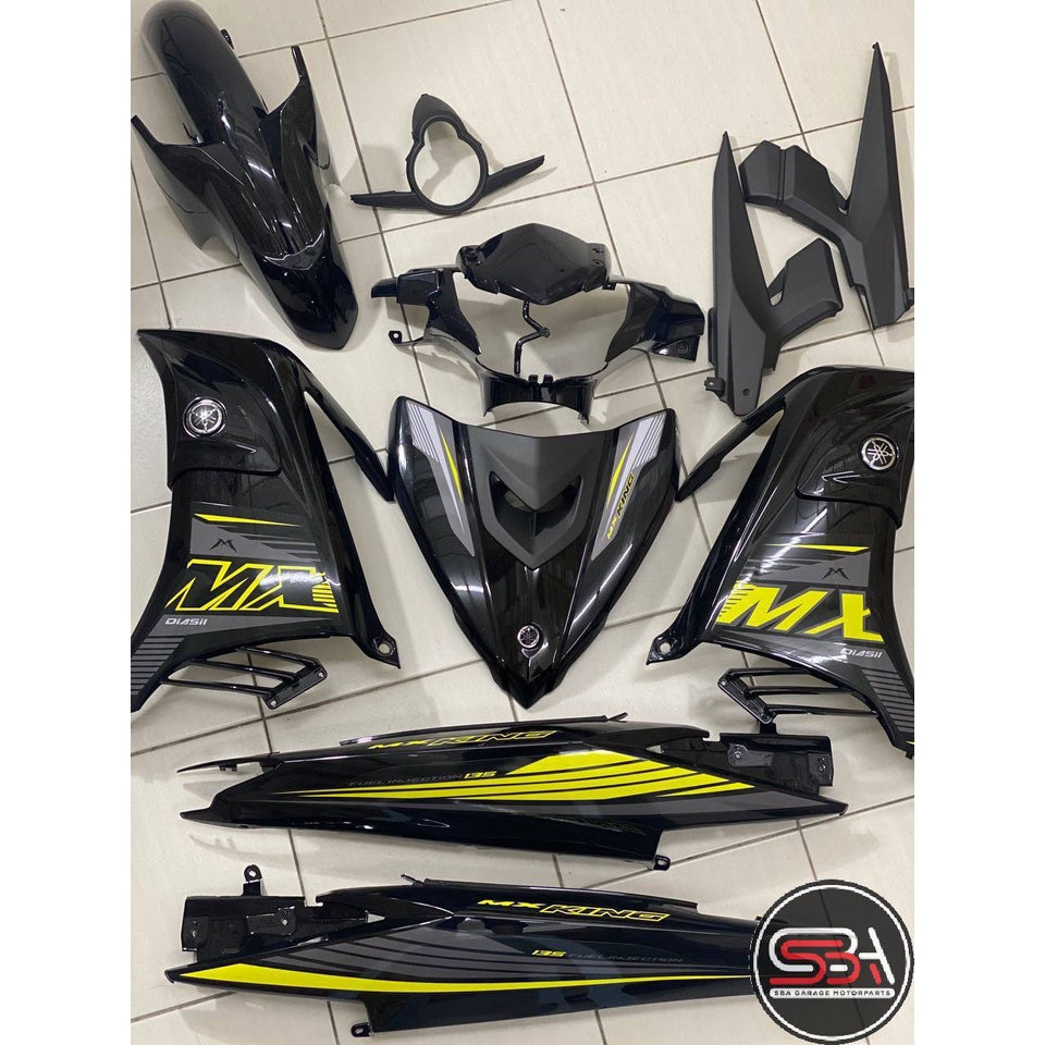 YAMAHA LC LC135 V4 V6 V7 MX KING MATELIC BLACK YELLOW 2021 COVERSET BODYSET SIAP TANAM ORIGINAL VELOZI OEM