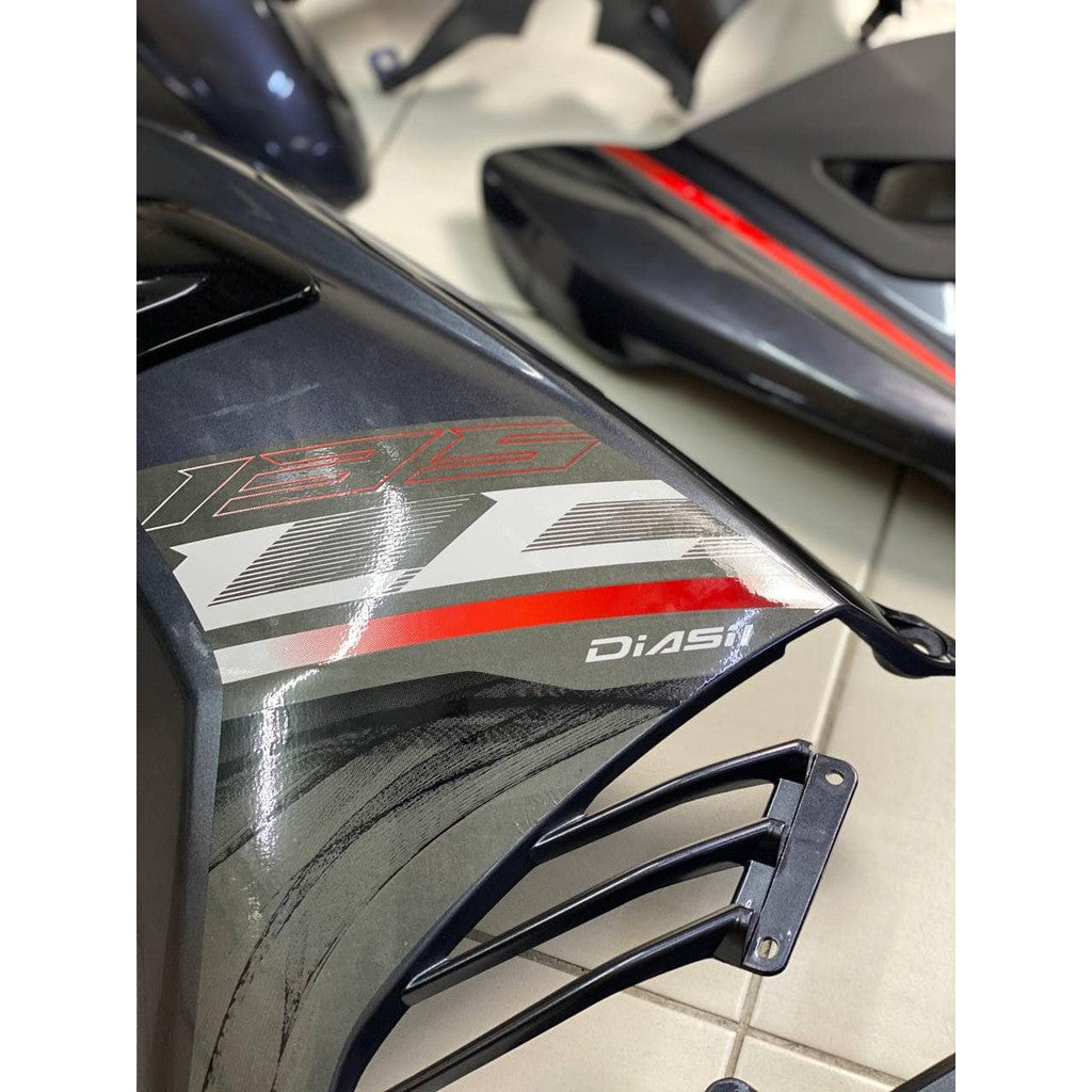 COVERSET YAMAHA ORIGINAL SIAP TAMPAL LC V6 GREY MERAH SE LIMITED EDITION – FREE EMBLEM TIMBUL ORIGINAL  HONG LEONG 100%