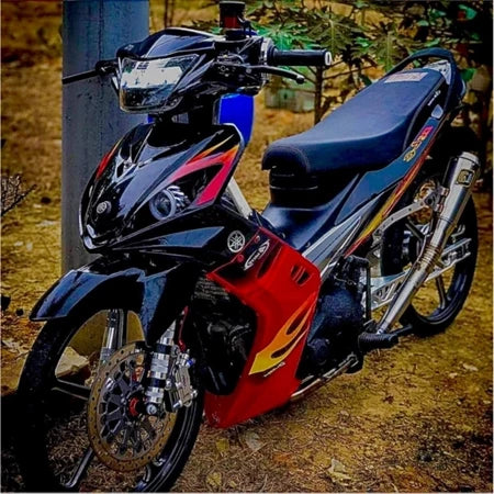 STICKER STRIPE BODY SET / COVERSET LC135 V1 MORITAKA SET MERAH API ORIGINAL YAMAHA