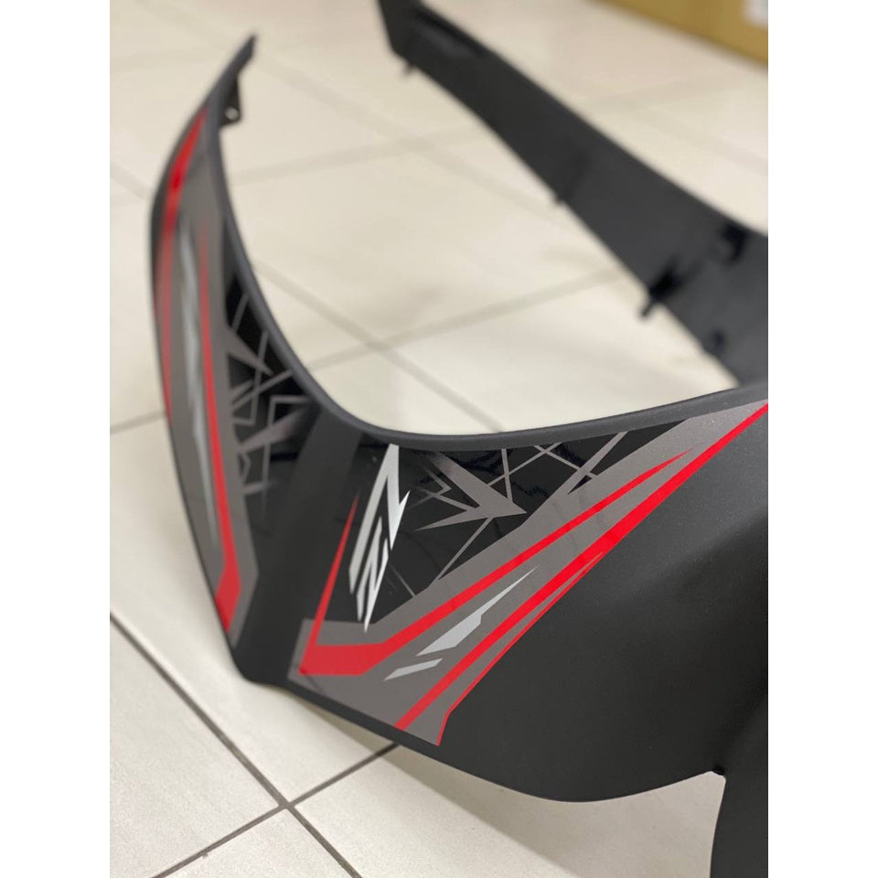 COVERSET BODYSET LAGENDA SRL 115 / 115z Fi FUEL INJECTION RED - HITAM BLACK MATT ORIGINAL HONG LEONG YAMAHA HLY SET