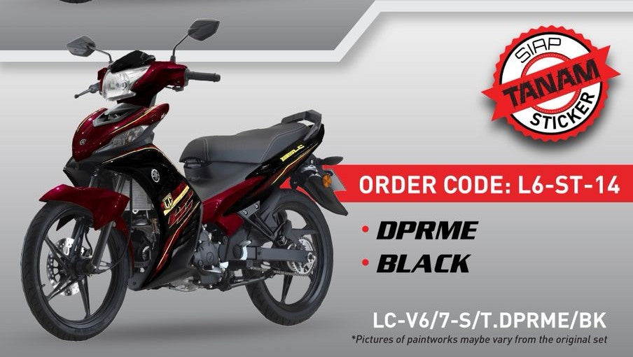 COVERSET BODYSET YAMAHA LC LC135 V6 V7 DPRME METALIC BLACK RED TITAN L6-ST-14 SIAP TANAM VELOZI DOCTOR 054