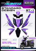 COVERSET BODYSET EGO AVANTIZ YAMAHA STICKER SIAP TAMPAL BPM1 PURPLE MM-02 SUPRIMO VELOZI ST-01
