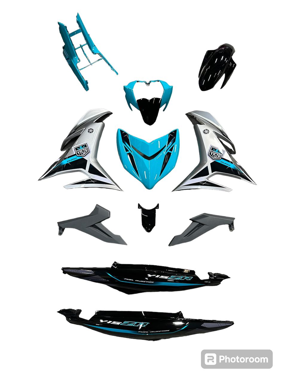 COVERSET BODYSET YAMAHA Y Y15 Y15ZR V1 V2 DOCTOR CS6 CYAN SILVER 038 SIAP TANAM CLEAR 2K