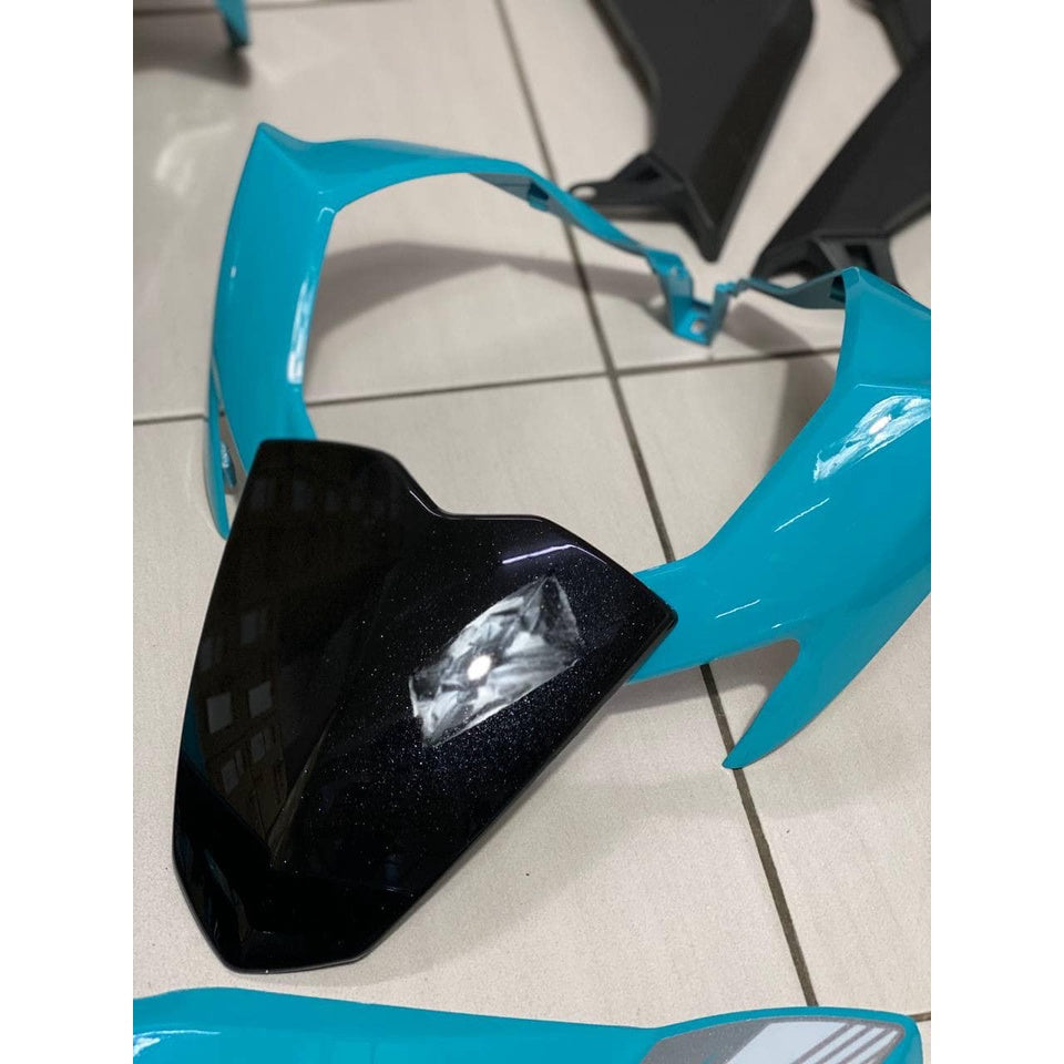 COVER SET Y15ZR V1 V2 MX KING SKY BLUE 2021 SIAP TANAM COVERSET PREMIUM EDITION BODYSET Y15ZR YSUKU NEW ORIGINAL VELOZI