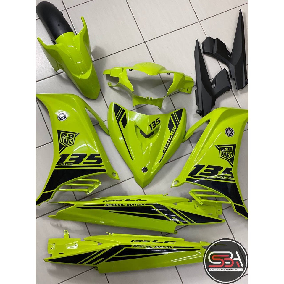 COVERSET BODYSET LC LC135 OEM V1 V2 V3 V4 V5 V6 V7 LUMINOUS GREEN STRIPE TANAM OEM - Original Equipment Manufacturer