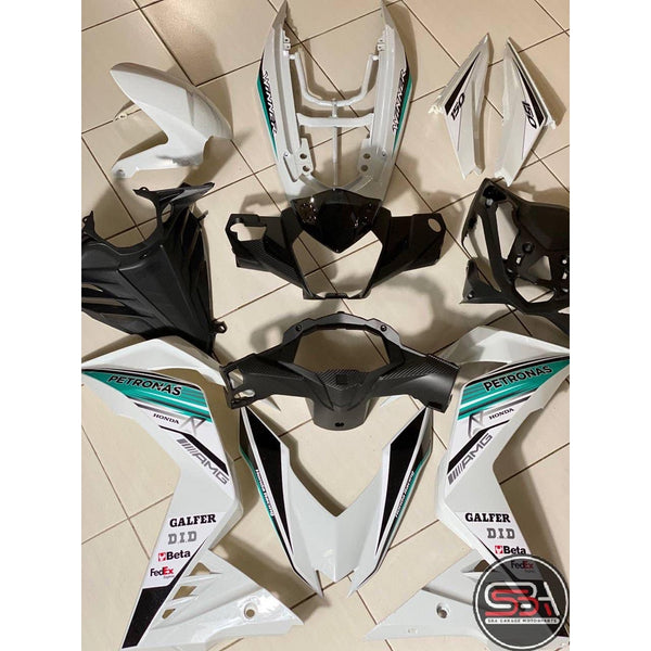 COVERSET BODYSET HONDA RS150 V2 WINNER AMG WHITE PETRONAS 2V 2020 ORIGINAL EQUIPMENT MANUFACTURER OEM SIAP TANAM