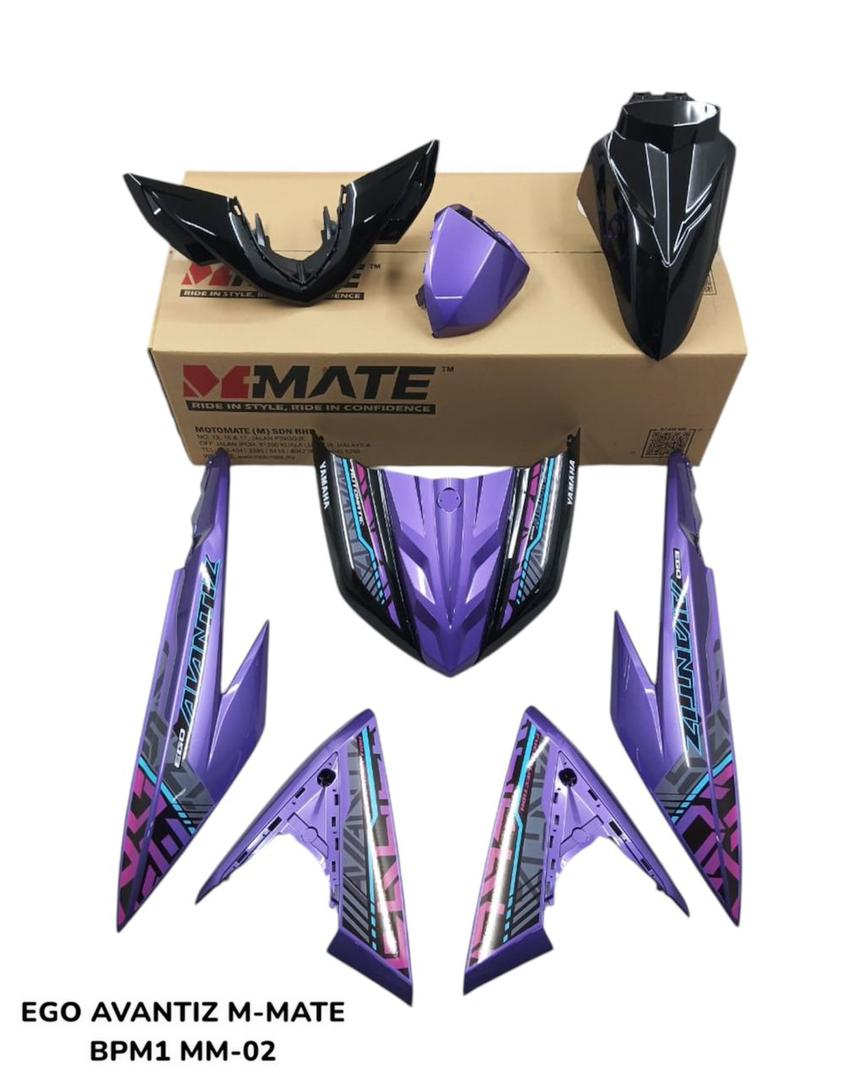COVERSET BODYSET EGO AVANTIZ YAMAHA STICKER SIAP TAMPAL BPM1 PURPLE MM-02 SUPRIMO VELOZI ST-01