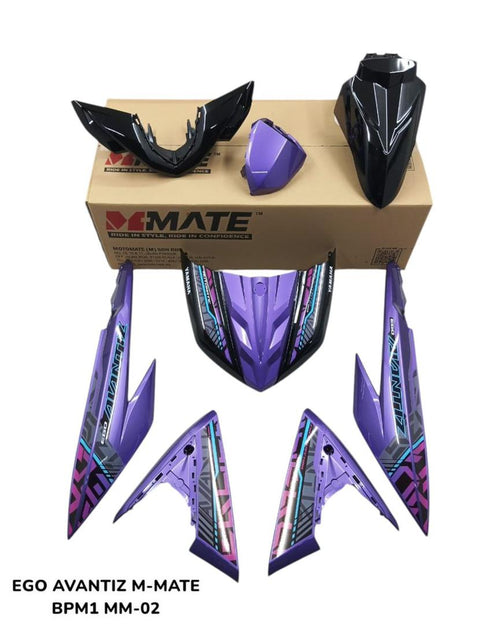 COVERSET BODYSET EGO AVANTIZ YAMAHA STICKER SIAP TAMPAL BPM1 PURPLE MM-02 SUPRIMO VELOZI ST-01