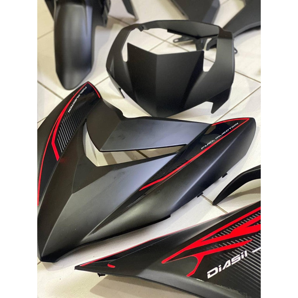 COVER SET Y15ZR V1 V2 RC EXCITER MERAH - BLACK MATT PREMIUM COVERSET BODYSET Y15ZR Y15 YSUKU NEW ORIGINAL VELOZI