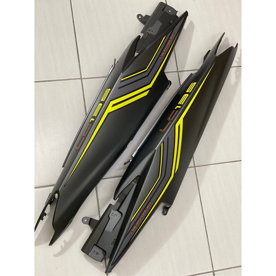 YAMAHA LC LC135 V6 V7 GREY MATT LEMON PATTERN LINE 2022 - COVERSET BODYSET SIAP TANAM VELOZI WITH COVER METER SD16