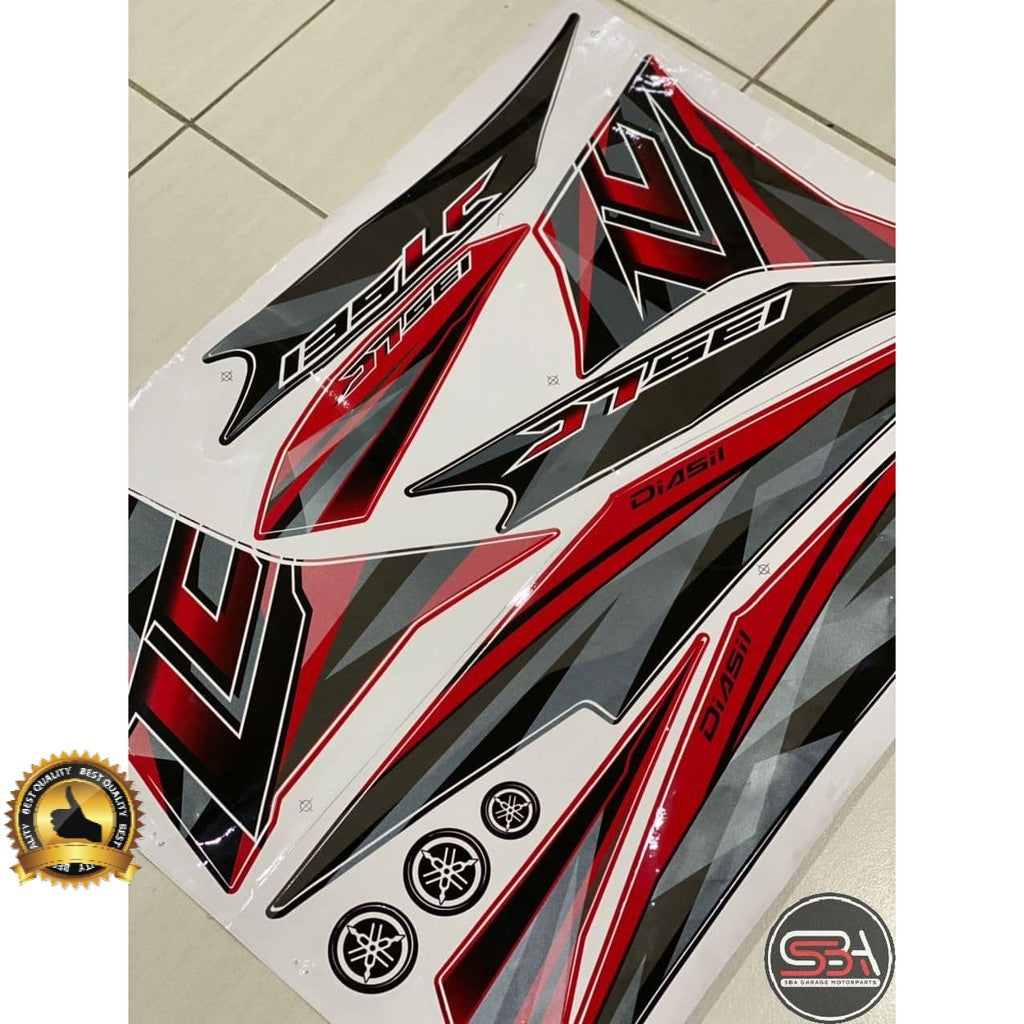 STICKER STRIPE BODY SET COVERSET LC 135 V4 V5 YAMAHA MORITAKA RED / MERAH NO 16