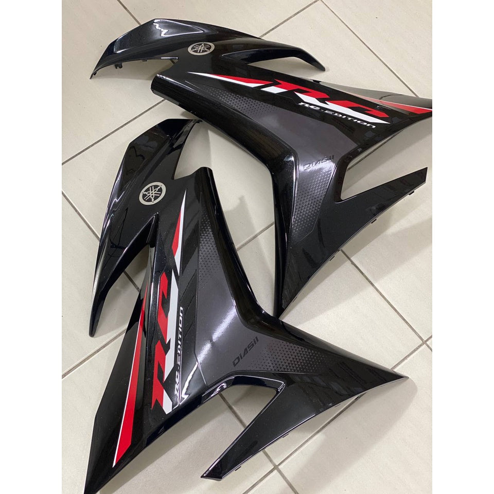COVERSET BODY Y15 Y15ZR V1 V2 YAMAHA EXCITER RC HITAM 1ST EDITION SIAP TANAM ORIGINAL VELOZI MATELIC BLACK RC-1