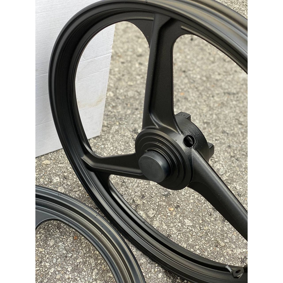SPORT RIM ENKEI 140 X 160 X 17 BLACK HITAM MATT 3 BATANG Y125ZR 125ZR 125Z SPORTRIM NO BEARING COMPLETE SET