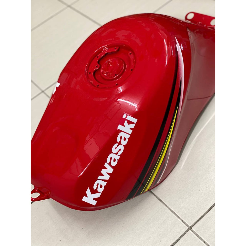 KAWASAKI NINJA DOUBLE R 150 RR BODY COVERSET STICKER TANAM RED MERAH SEKALI TANK ( 2 KOTAK BESAR ) OEM SET