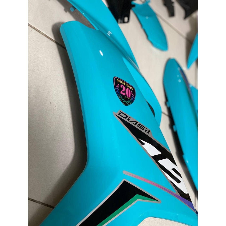 COVER SET Y15ZR V1 V2 SKY BLUE ANNIVERSARY COVERSET BODYSET Y15ZR Y15 YSUKU VELOZI SIAP TAMPAL