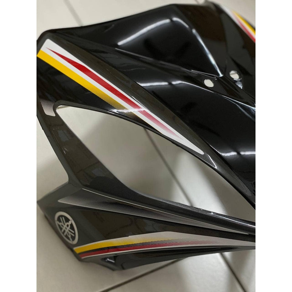 COVERSET LC LC135 V1 THAI DESIGN SPARK BLACK HITAM 2022 YAMAHA OEM ORIGINAL EQUIPMENT STRIPE TANAM CLEAR 2K
