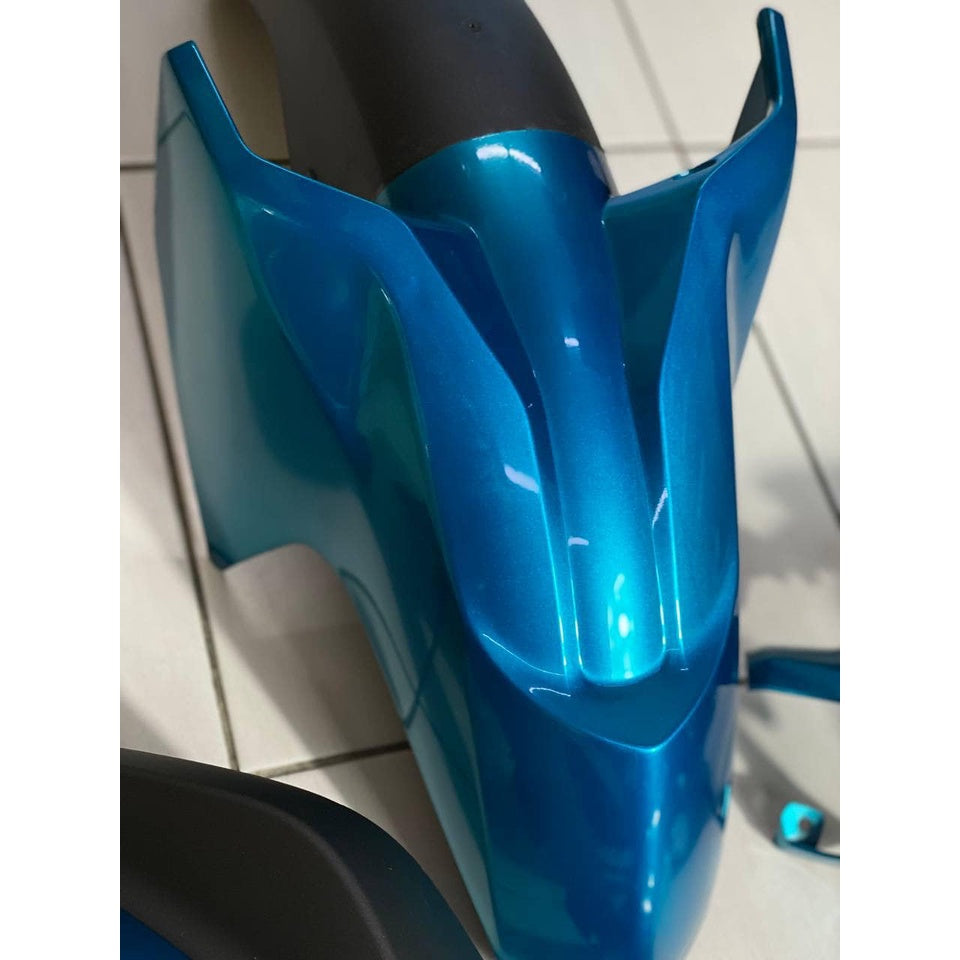 COVERSET YAMAHA ORIGINAL SIAP TAMPAL LC135 LC V7 CYAN – FREE EMBLEM TIMBUL – ORIGINAL HONG LEONG 100%