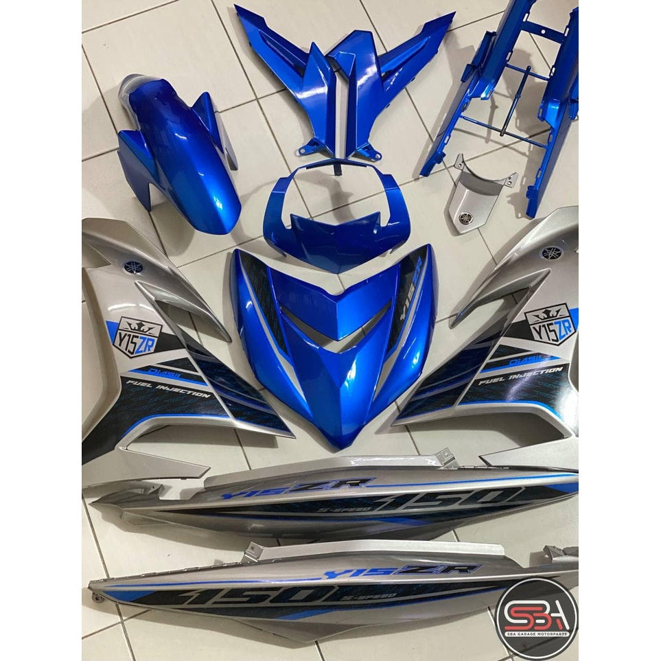 COVER SET Y15 Y15ZR V1 V2 BIRU SILVER VPBC5 S3 2017 COVERSET BODYSET Y15ZR Y15 YSUKU VELOZI SIAP TAMPAL WS6