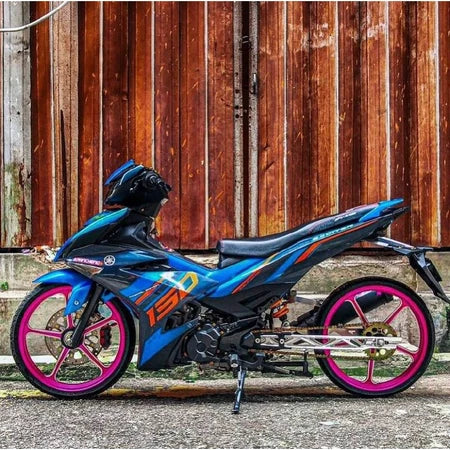 YAMAHA COVERSET Y15 YSUKU Y15ZR V1 V2 EXCITER BIRU 2021 NEW DESIGN SPECIAL EDITION BLUE STRIPE TANAM CLEAR OEM VELOZI