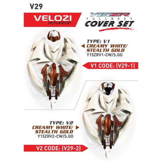 COVERSET KOSONG W/OUT STICKER Y15ZR V1 V2 PELBAGAI WARNA JENAMA VELOZI PREMIUM QUALITY