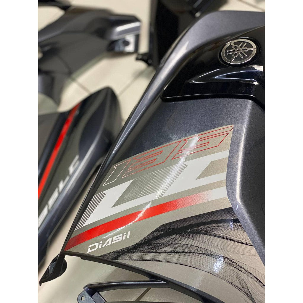 COVERSET YAMAHA ORIGINAL SIAP TAMPAL LC V6 GREY MERAH SE LIMITED EDITION – FREE EMBLEM TIMBUL ORIGINAL  HONG LEONG 100%