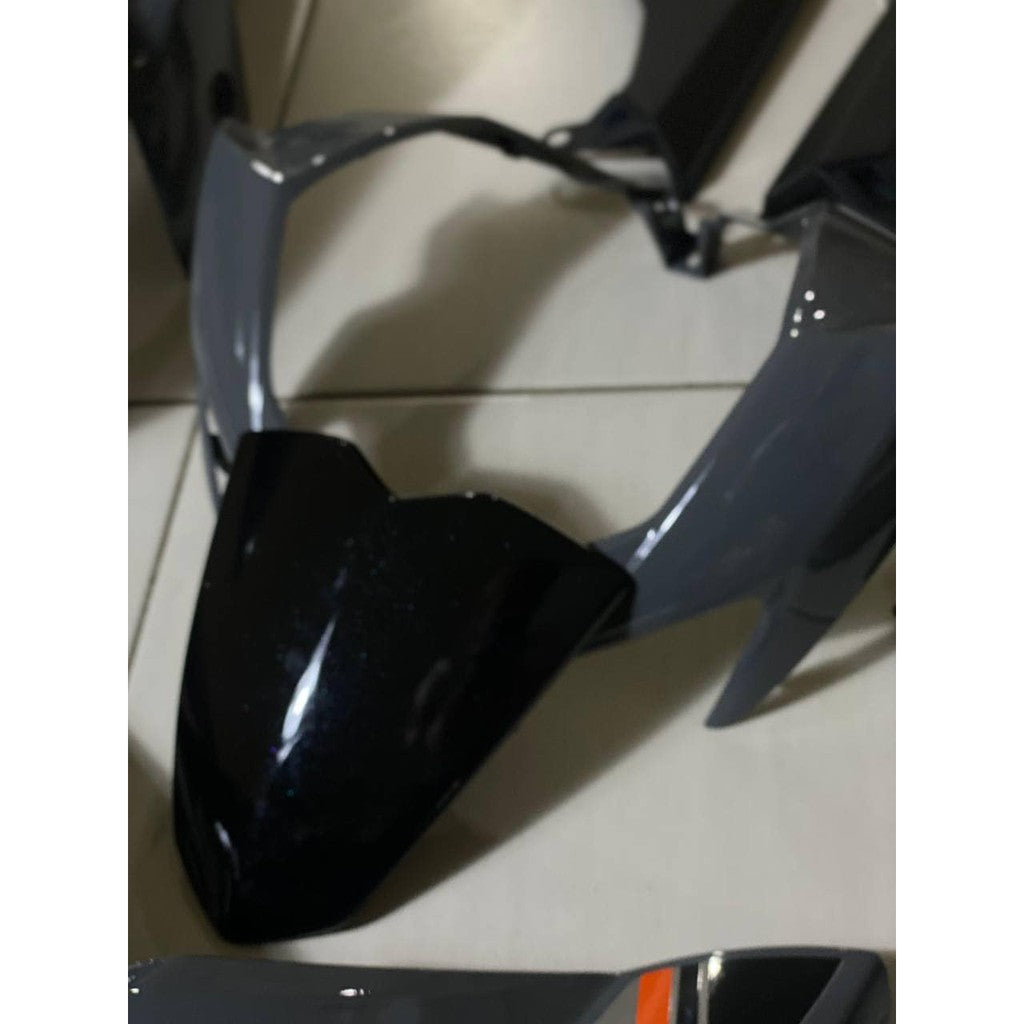 COVER SET Y15ZR V1 V2 DARK GREY FULL STRIPE SILVER ROBOT PREMIUM COVERSET BODYSET Y15ZR Y15 YSUKU NEW ORIGINAL VELOZI