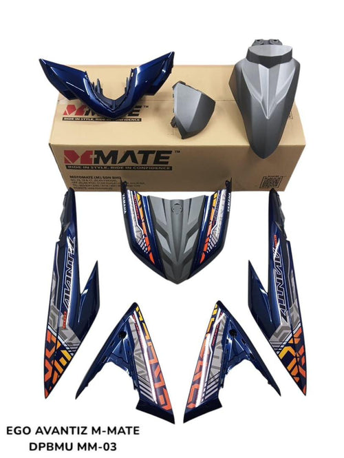 COVERSET BODYSET EGO AVANTIZ YAMAHA STICKER SIAP TAMPAL BLUE DPBMU VOM2 MATT GREY MM-03 SUPRIMO ST-02