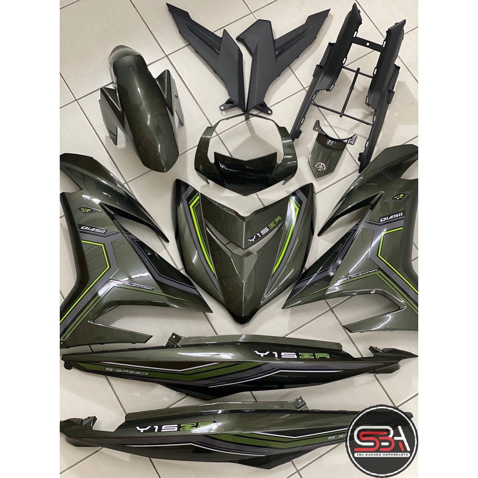 COVERSET Y15ZR V1 V2 V3 ARMY GREEN ( LUMUT ) SD16 PATTERN LINE PREMIUM COVERSET BODYSET Y15ZR Y15 YSUKU VELOZI TANAM