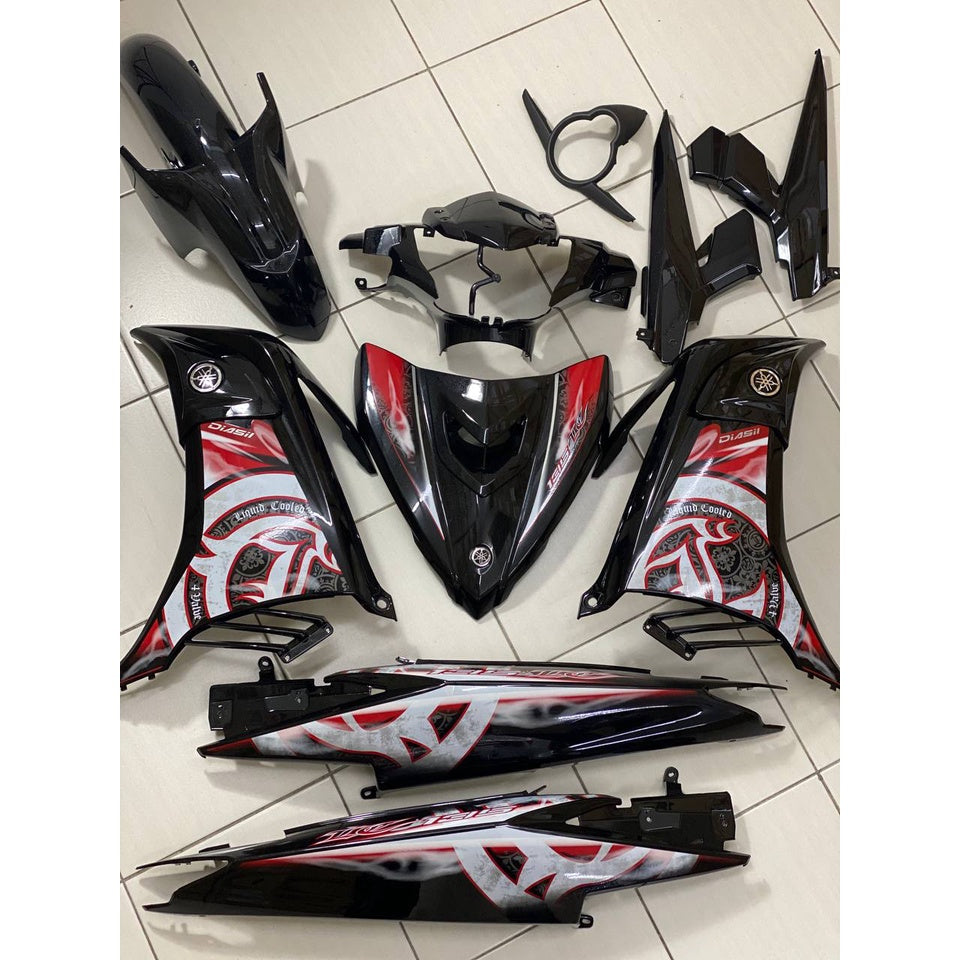 COVERSET YAMAHA LC LC135 V2 V3 V4 V5 V6 V7 HITAM KILAT FULL STRIPE MERAH BATIK SMOKE SIAP TAMPAL HLY M SEKI VELOZI
