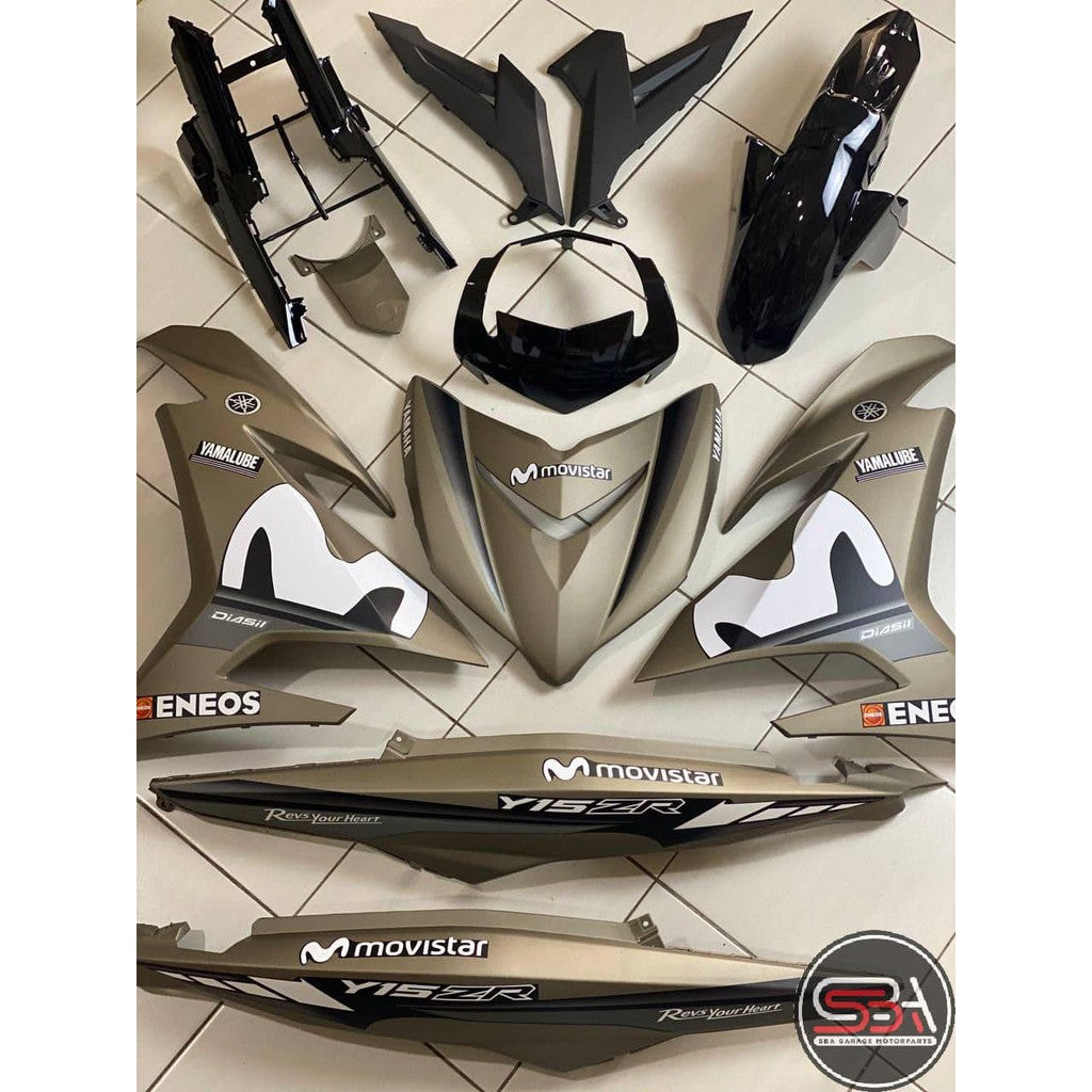 COVERSET Y15ZR Y15 YSUKU V1 V2 MOVISTAR M PUTIH TITANIUM MATT 2021 PREMIUM EDITION BODYSET ORIGINAL VELOZI M3