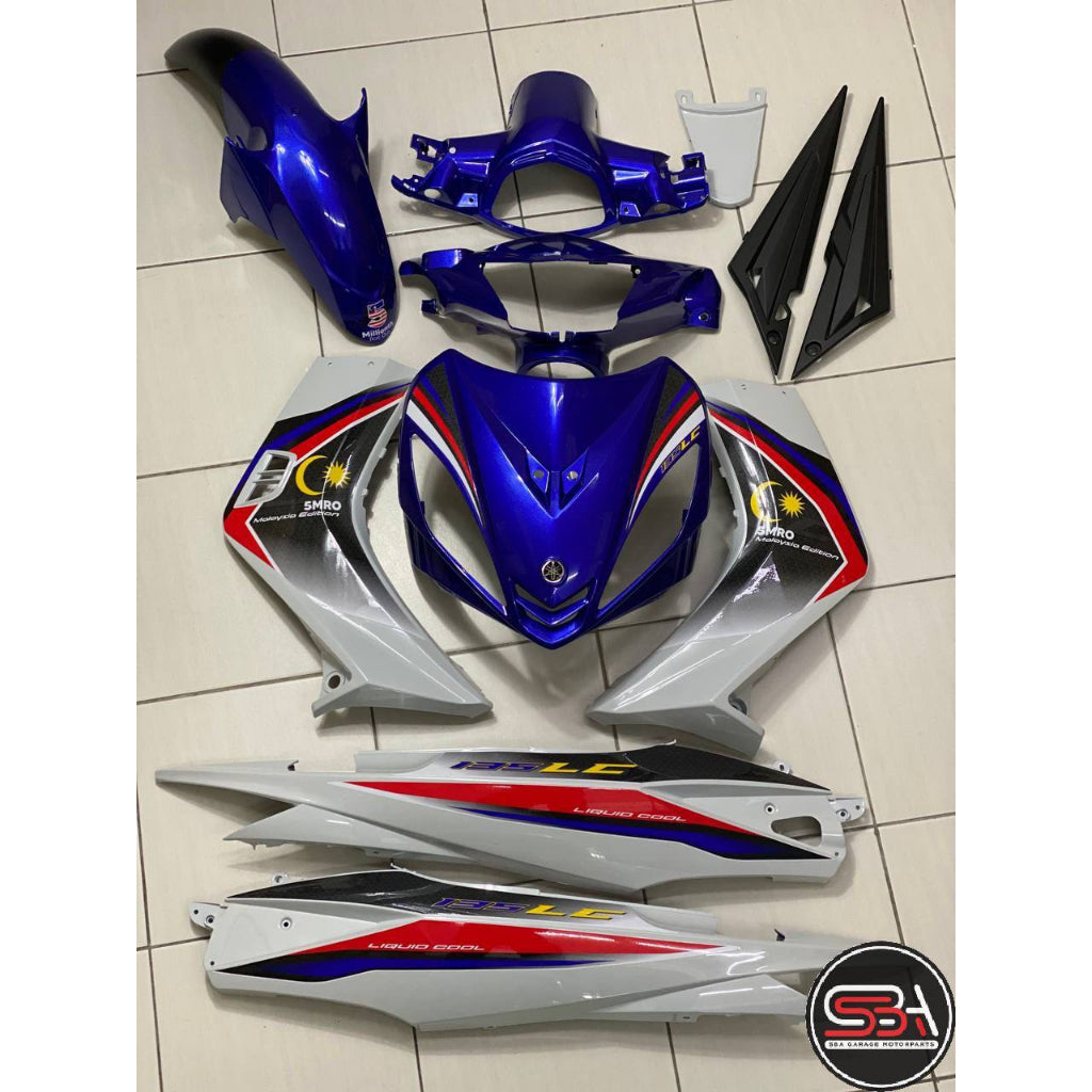 COVERSET BODYSET YAMAHA LC LC135 V1 DR 5MRO 5 MILLIONTH ROLL OUT BLUE STRIPE TANAM CODE 003 DOCTOR EDITION OEM