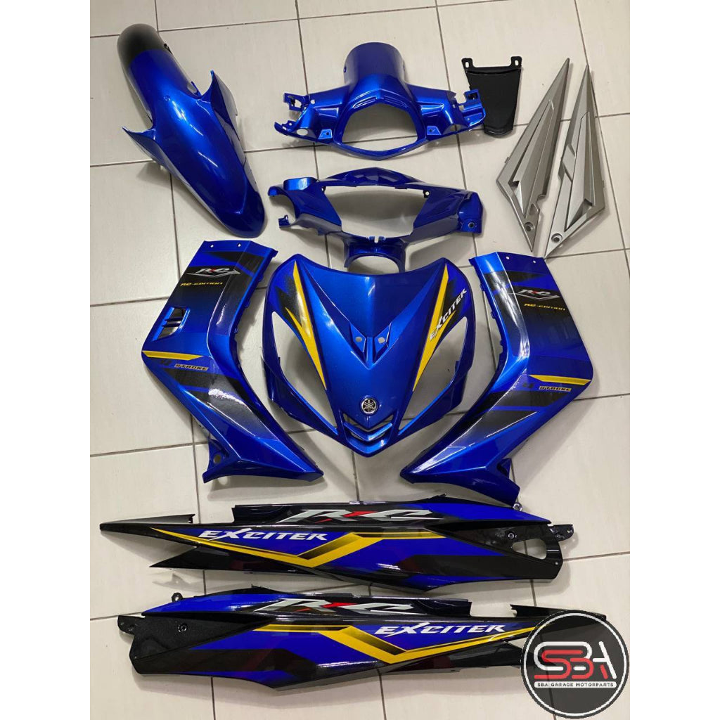COVERSET BODYSET YAMAHA LC LC135 V1 DR EXCITER RC BIRU BLUE STRIPE TANAM CODE 011 DOCTOR EDITION OEM