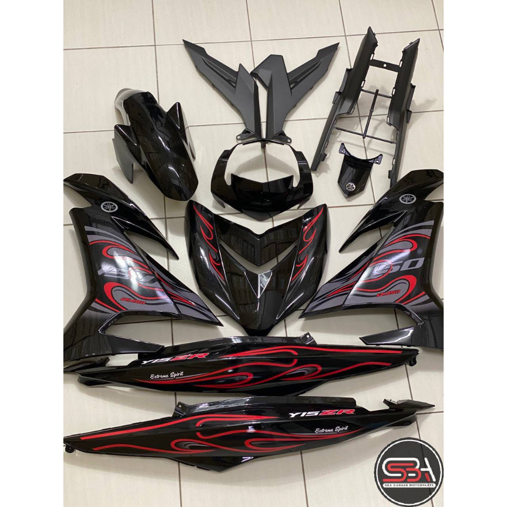 COVERSET Y15ZR V1 V2  METALIC BLACK HITAM FIRE RED EXTREME SPIRIT PREMIUM BODYSET Y15ZR Y15 YSUKU VELOZI TANAM F2