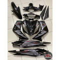 COVERSET BODYSET YAMAHA LC LC135 V1 DOCTOR MX KING FIRE BLACK HITAM KILAT STRIPE TANAM CODE 014 DOCTOR EDITION OEM