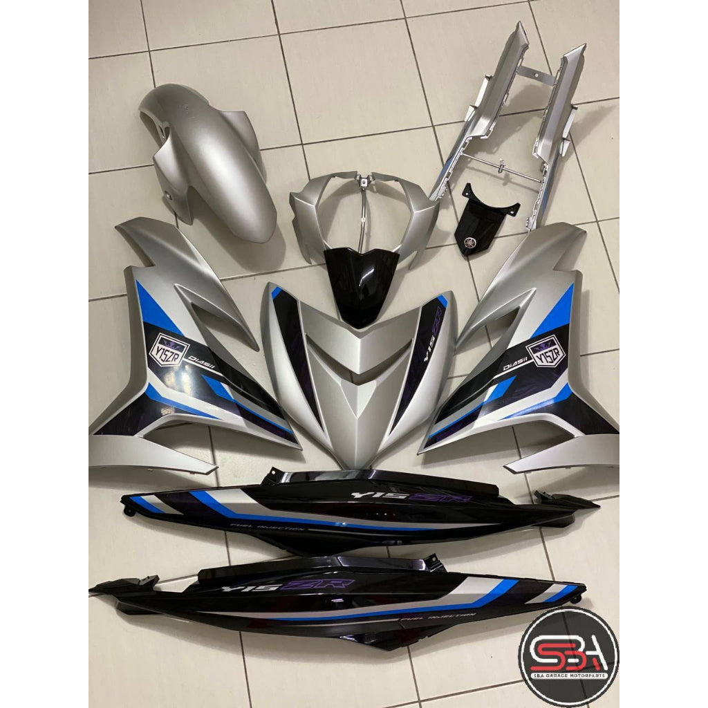 COVERSET BODYSET ORIGINAL SET Y15 Y15ZR YSUKU V1 V2 SILVER 2023 DESIGN ORIGINAL HONG LEONG YAMAHA HLY