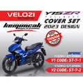 COVERSET BODYSET ORIGINAL VELOZI TANAM SET Y15 Y15ZR YSUKU V1 V2 BIRU BLUE DPBMC 2023 DESIGN STANDARD SIAP TANAM
