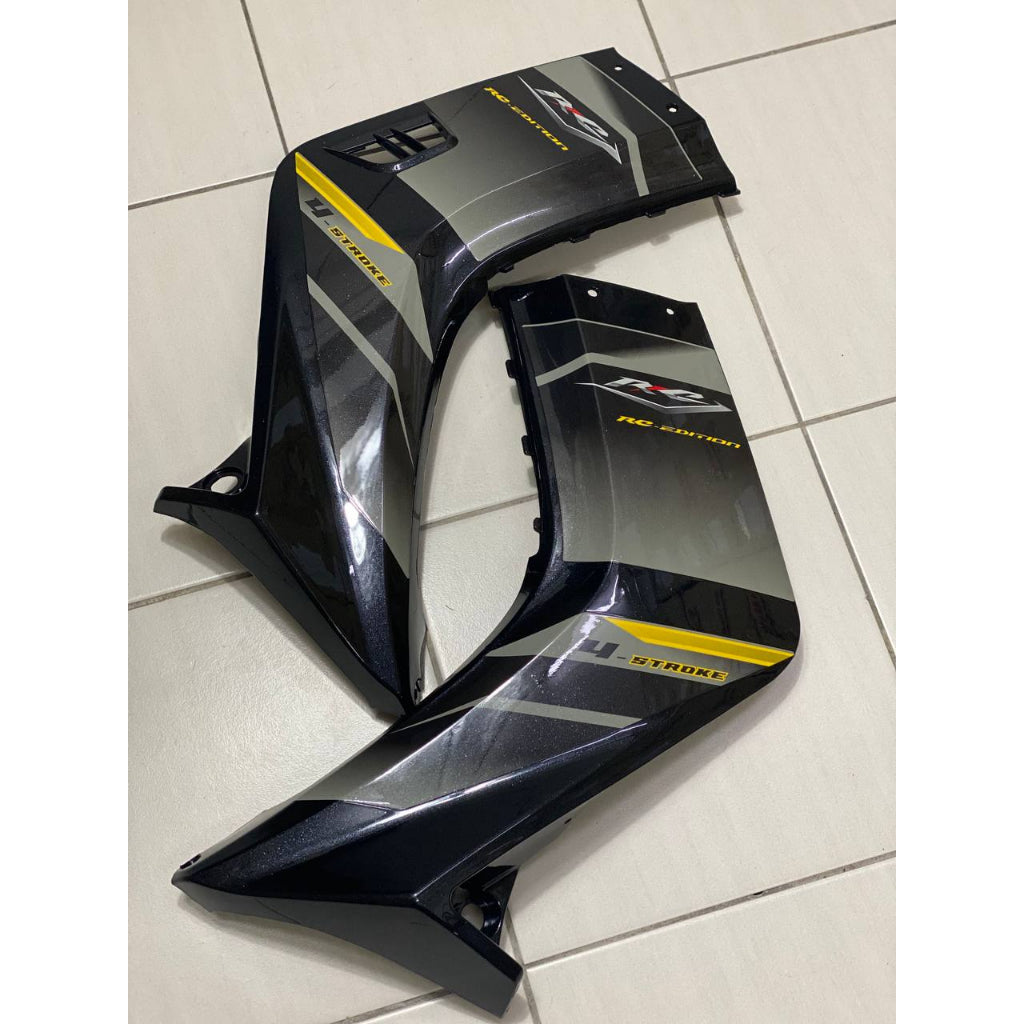 COVERSET BODYSET YAMAHA LC LC135 V1 DR EXCITER RC HITAM BLACK STRIPE TANAM CODE 012 DOCTOR EDITION OEM