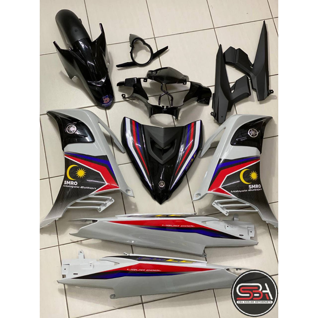 COVERSET BODYSET YAMAHA LC LC135 V6 V7 DR. 5 MILLIONTH ROLE OUT BLACK 5MRO STRIPE TANAM CODE 007 DOCTOR EDITION OEM