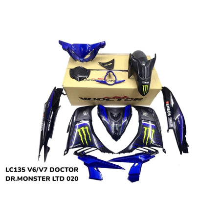 COVERSET LC LC135 V4 V5 V6 EXCITER MONSTER LIMITED STRIPE TANAM 2K CLEAR FREE EMBLEM 020 DOCTOR / VELOZI