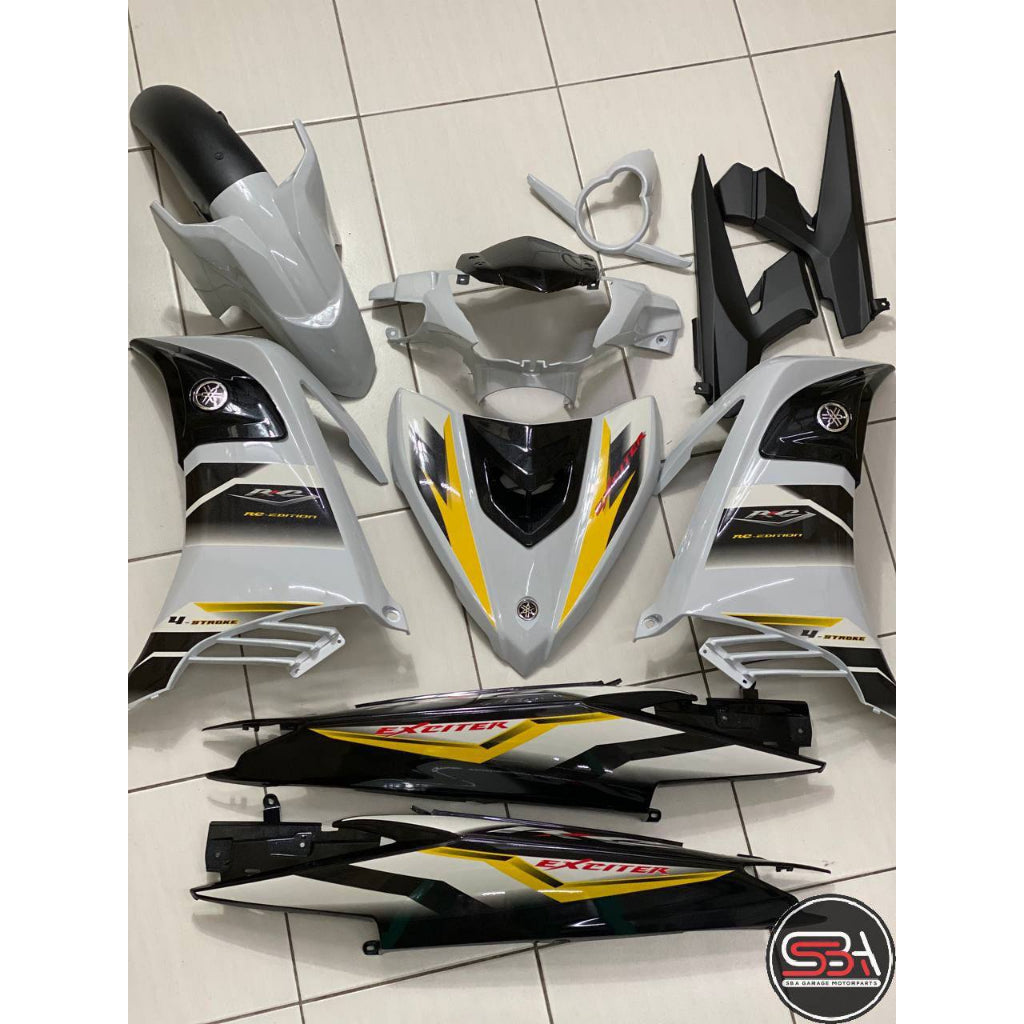 COVERSET BODYSET YAMAHA LC LC135 V6 V7 DR EXCITER RC WHITE PUTIH STRIPE TANAM CODE 017 DOCTOR EDITION OEM