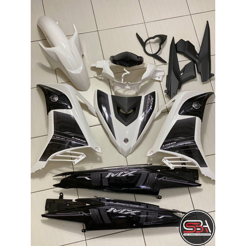 YAMAHA LC LC135 V6 V7 JUPITER MX KING BLACK WHITE DESIGN COVERSET BODYSET SIAP TANAM VELOZI WITH COVER METER L6-JMX-3